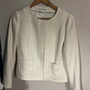 Banana Republic white tweed blazer jacket size 6